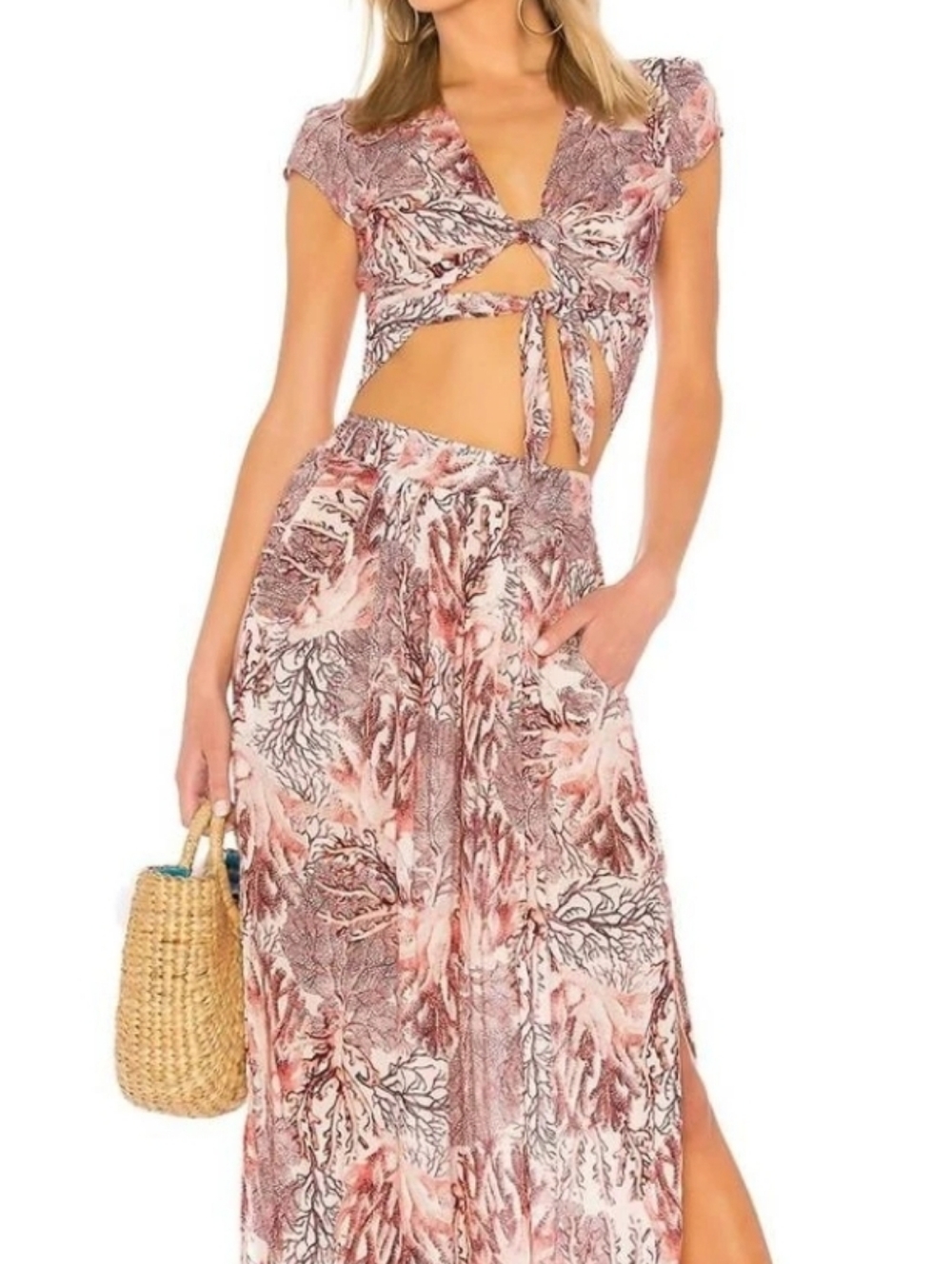 MAAJI CROP WRAP TOP CARRIBEAN OASIS SIZE SMALL EUC
